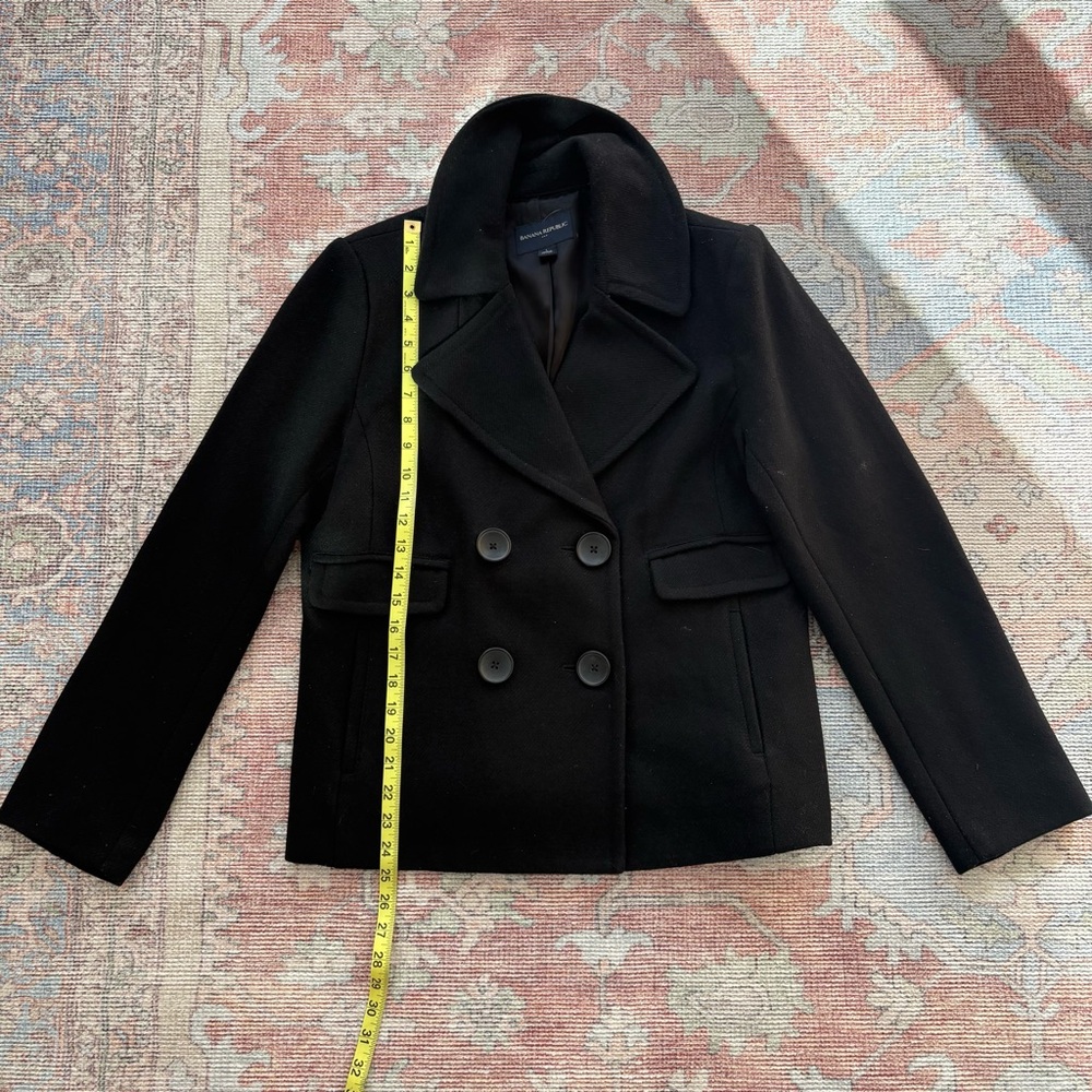Banana Republic Wool Classic Black Peacoat